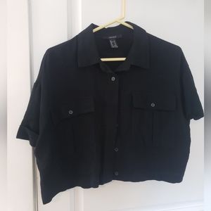 Forever 21 Boxy Cropped Button Up